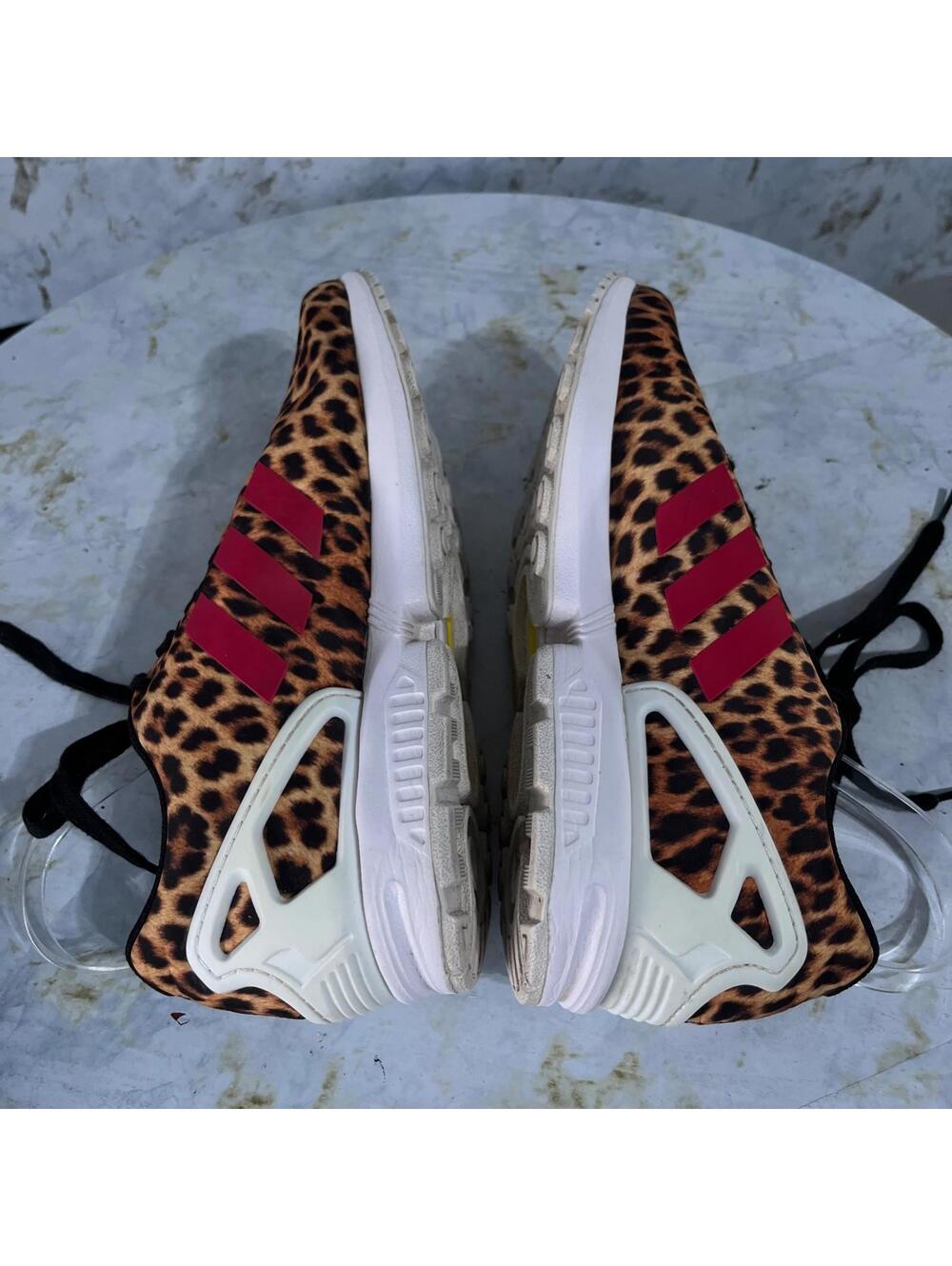 Adidas ZX Flux Leopard Womens Size 9.5 Shoes Brown Pink Athletic Trainer Sneaker - Picture 6 of 12